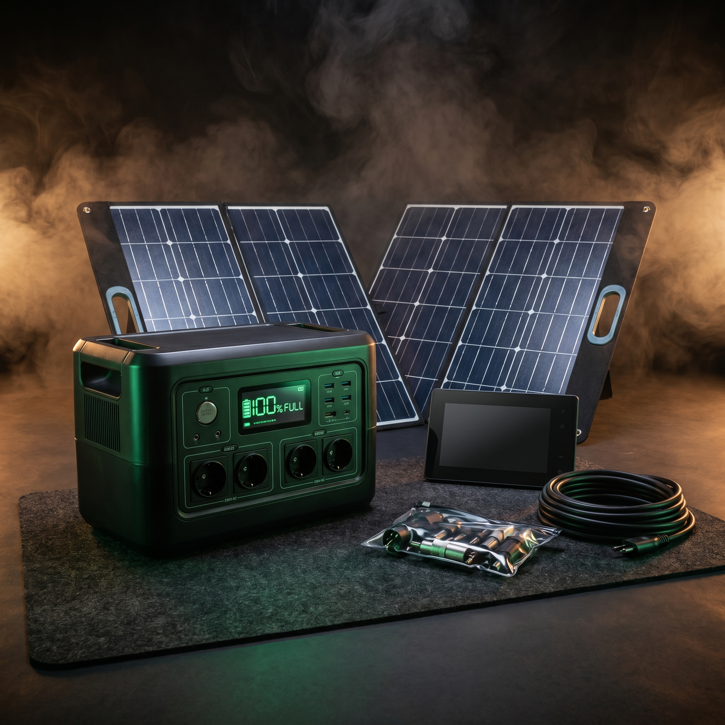 Powerstation Haus-Set – 2.048Wh + 2× Solarpanel 200W